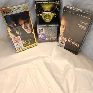 Lot of 3 Previously Viewed VHS Tapes: The Others; Webmaster; A Beautiful Mind
